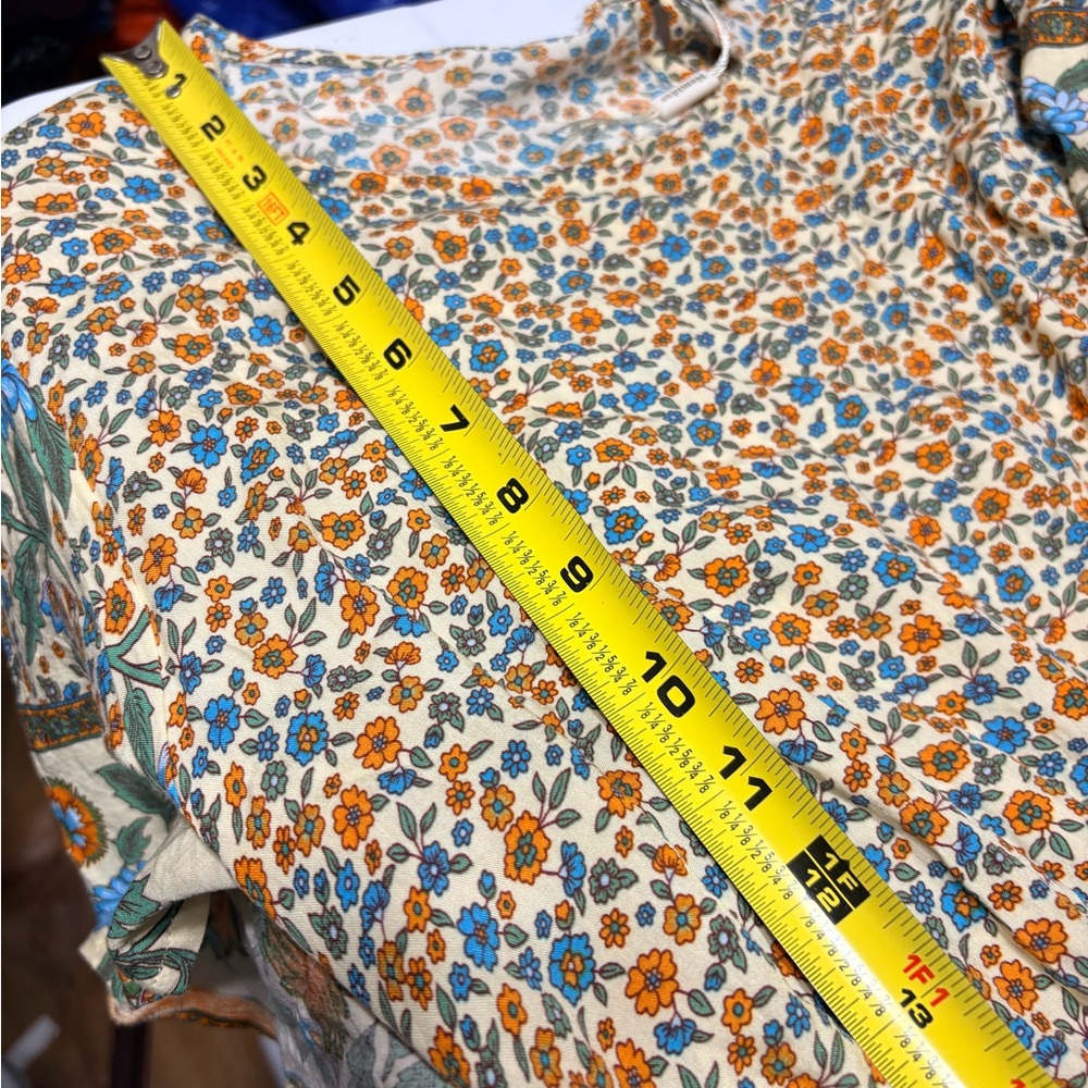 Prairie Dress in a medium ditsy floral print, cap sleeve and tiered midi. - Picture 7 of 11